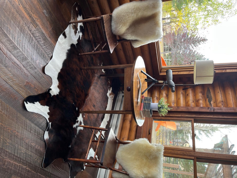 Tricolor Cowhide Rug - Customer Photo From William Cselle