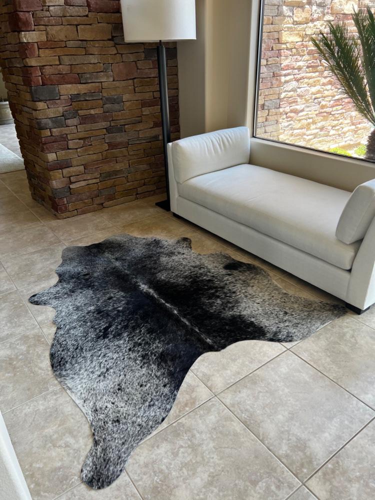 Black Salt and Pepper Cowhide Rug - Customer Photo From Malcolm Bohm