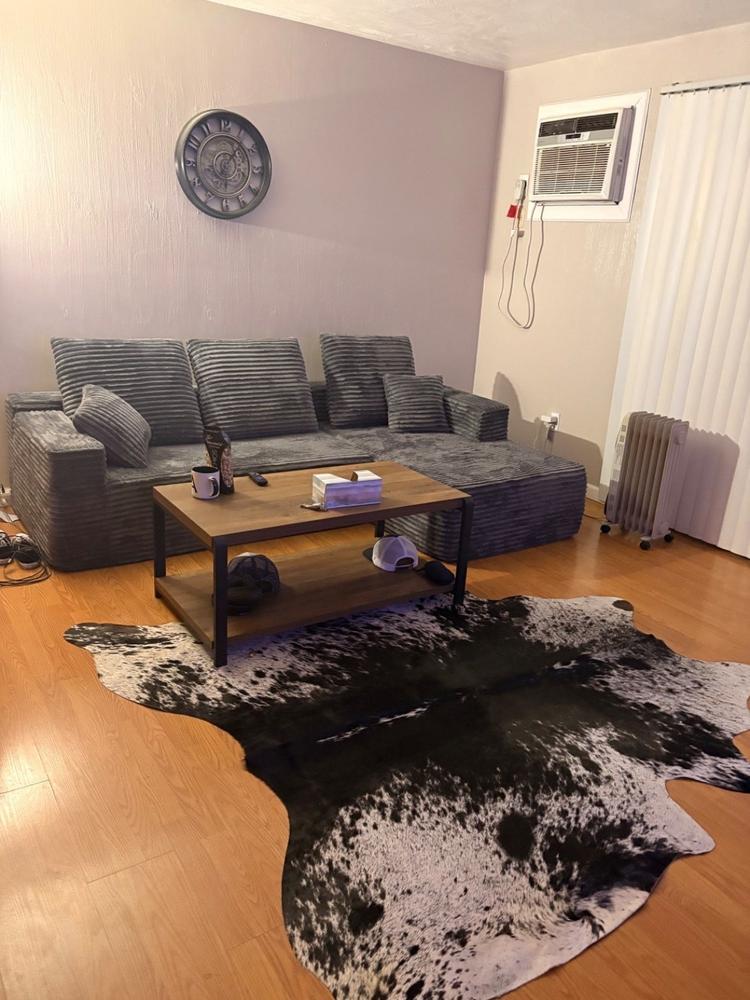 Black Salt and Pepper Cowhide Rug - Customer Photo From Anthony P Christin