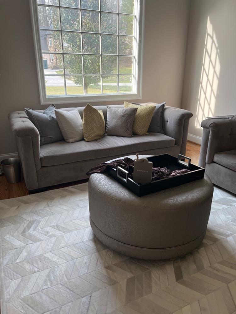 CHEVRON Cowhide Rug - Customer Photo From Gloria H.