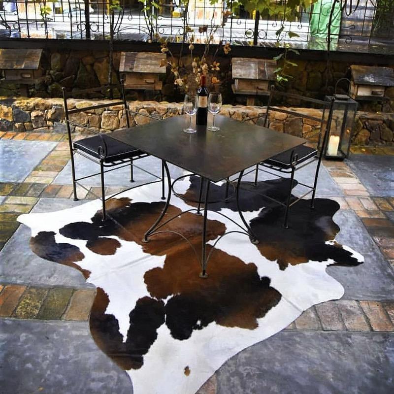 Chocolate and White Brazilian Cowhide Rug: LARGE - Customer Photo From Rhonda Willis
