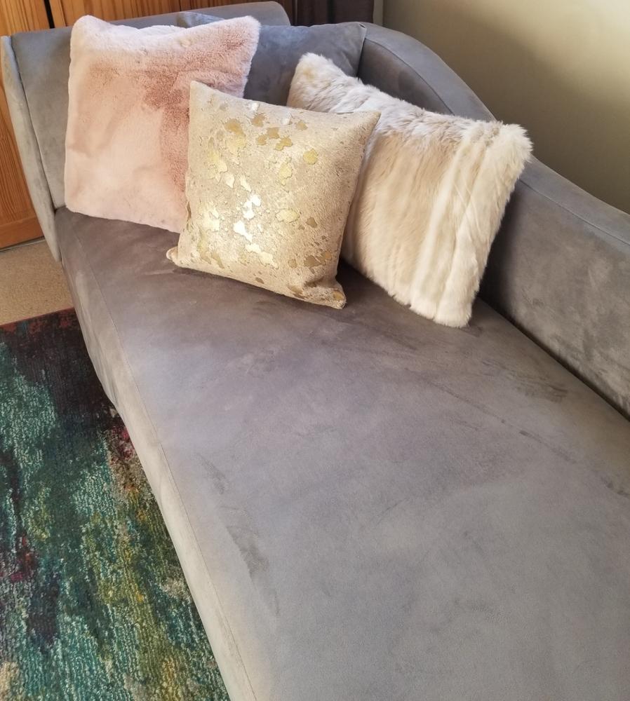 Metallic Gold Cowhide Pillow - Customer Photo From Cherise Washington