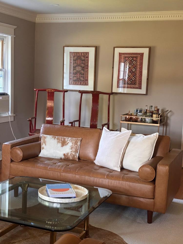 Palomino and White Cowhide Pillow - Customer Photo From Faith Loffredo