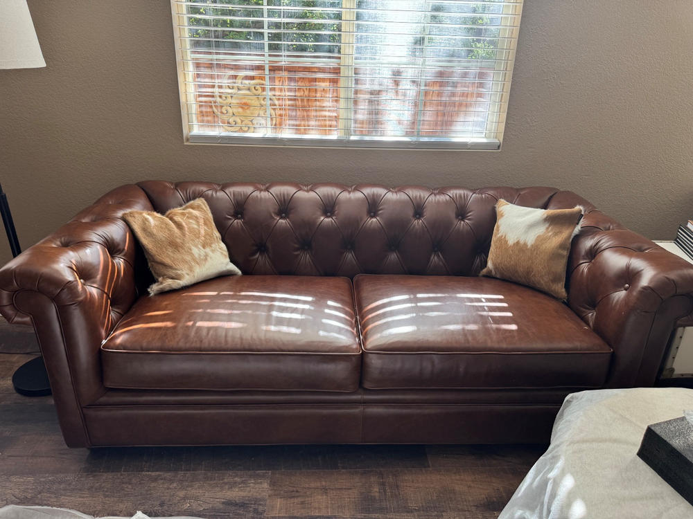 Palomino and White Cowhide Pillow - Customer Photo From Glenn Docto