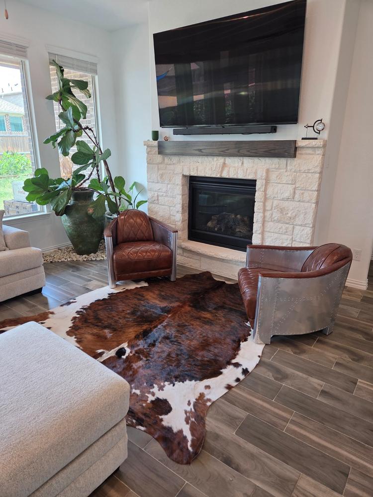Cowhide Rug Tricolor Brindle Mix - Customer Photo From Armando Montes jr