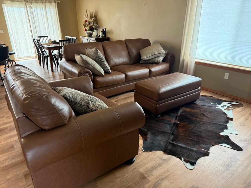 Cowhide Rug Tricolor Brindle Mix - Customer Photo From Ingrid Harris