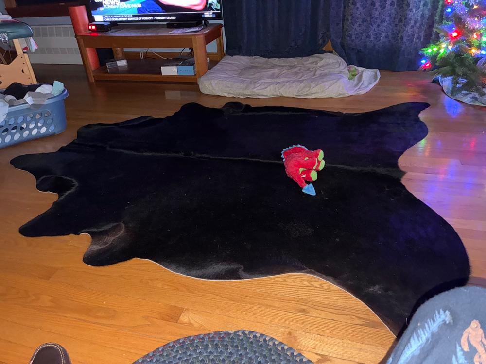 Black Natural Cowhide Rug - Customer Photo From Dale Cloutier