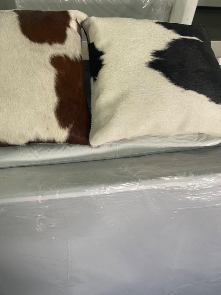 Black and White Cowhide Pillow - Customer Photo From Kimberly