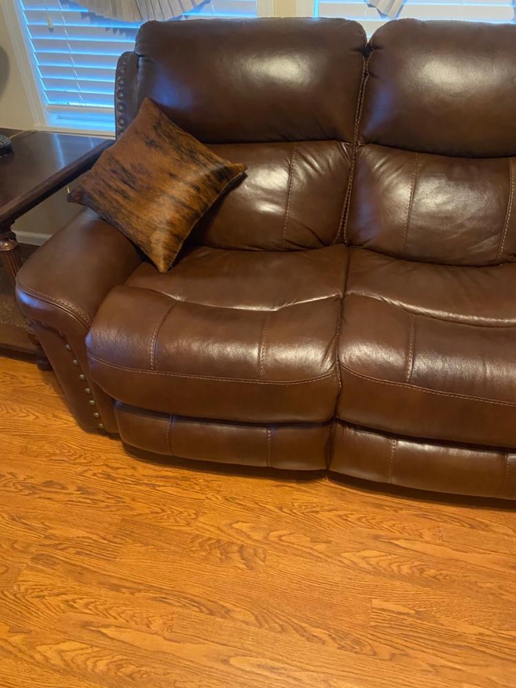 Brindle Cowhide Pillow - Customer Photo From Susan Bilbrey