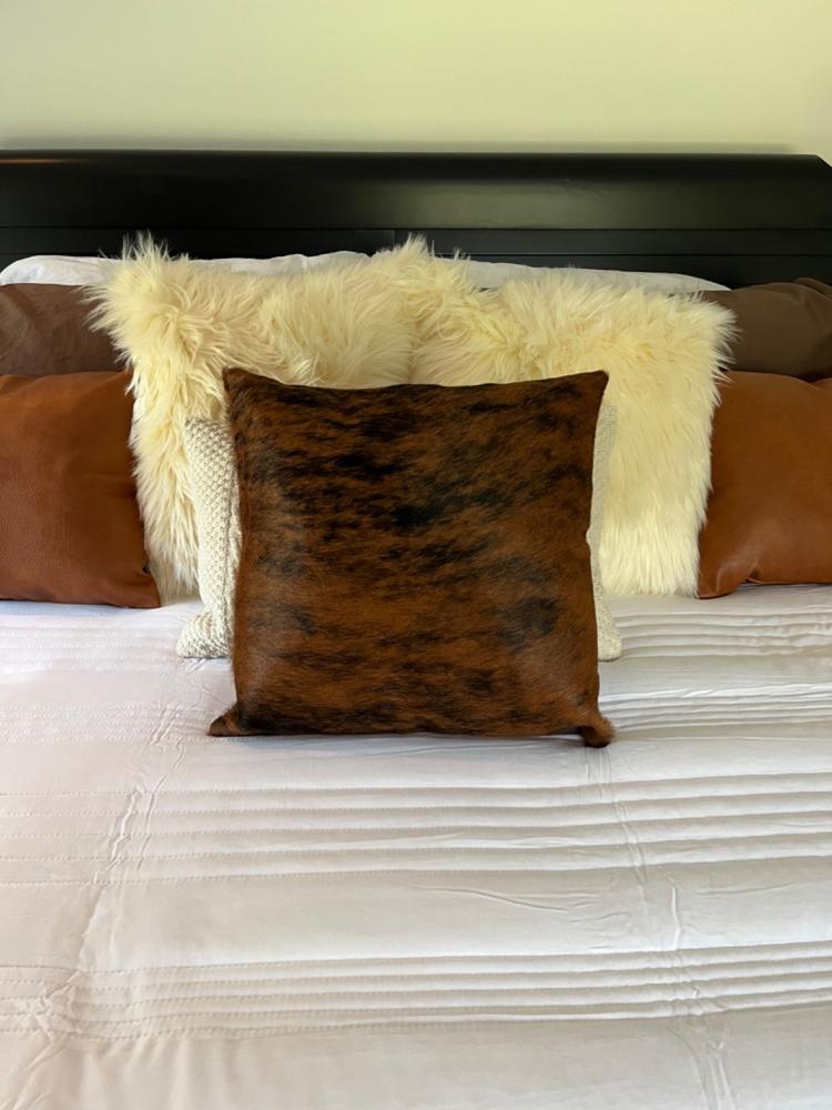 Brindle Cowhide Pillow - Customer Photo From Kim Rufener