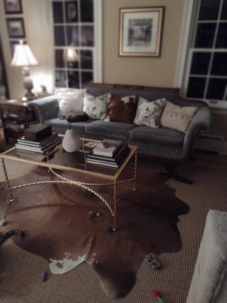 Brown and White Cowhide Pillow - Customer Photo From Karen Iochum