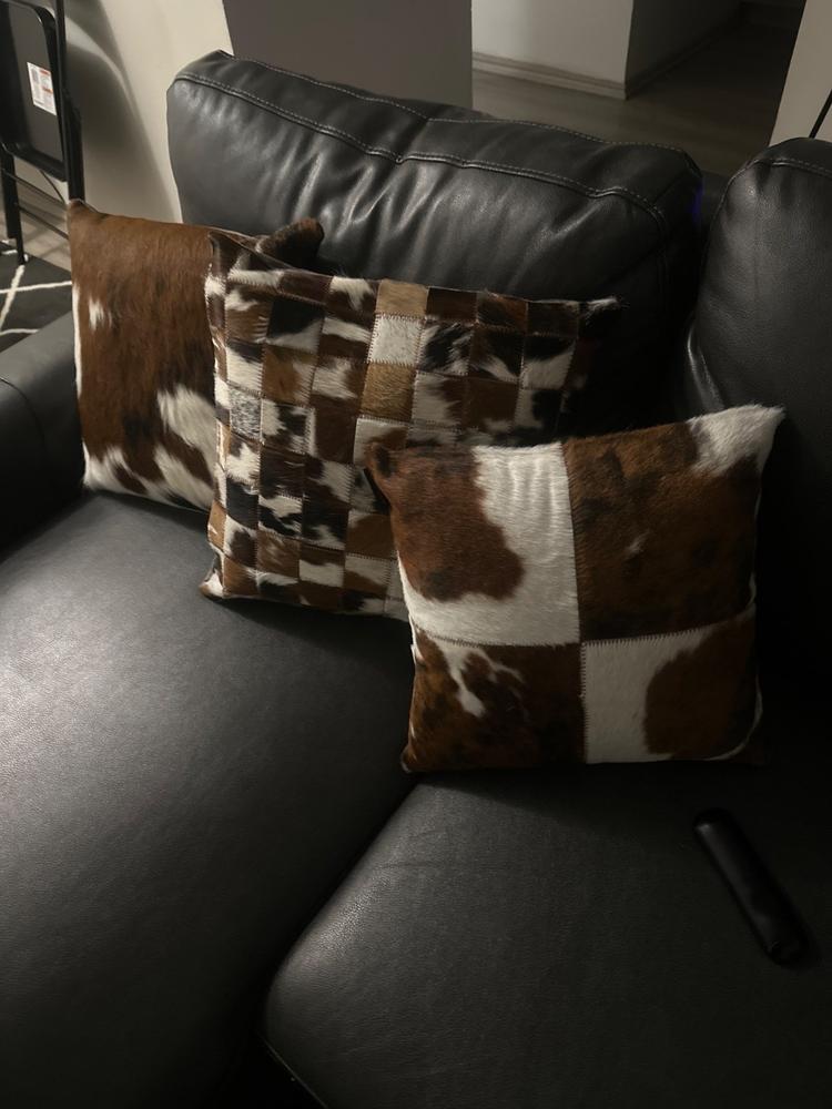 Tricolor Cowhide Pillow - Customer Photo From Tyrone Johnson