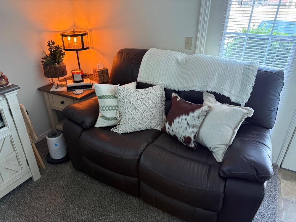 Brown and White Cowhide Pillow - Customer Photo From Matt DeLana