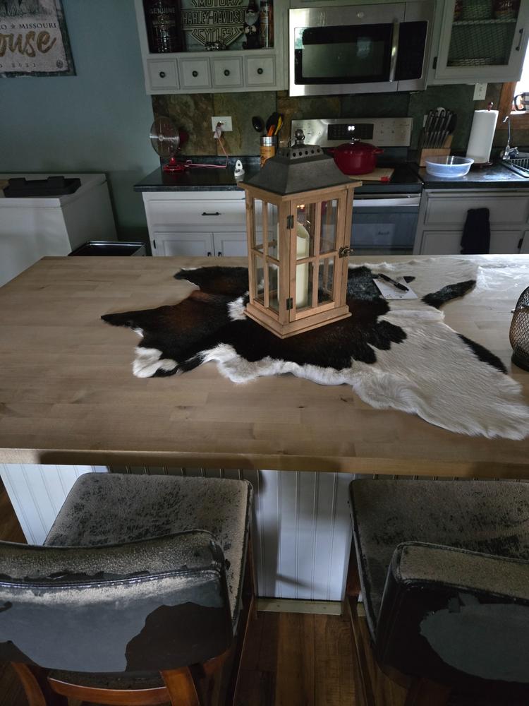 Mahogany and White Calf Hides - Customer Photo From Christina Harris