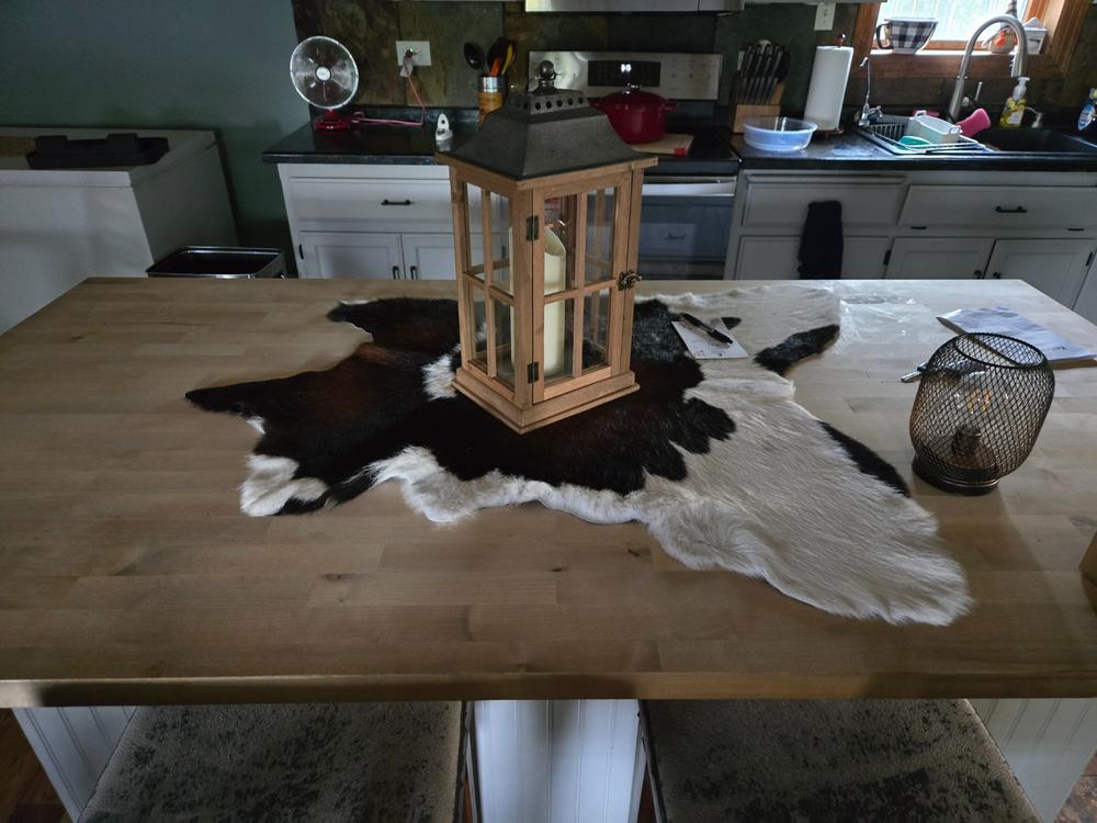 Mahogany and White Calf Hides - Customer Photo From Christina Harris