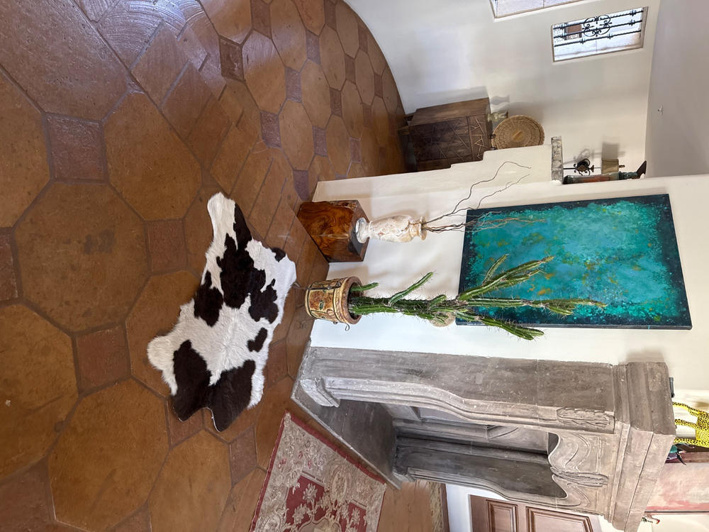 Chocolate and White Calf Hides - Customer Photo From Harold James