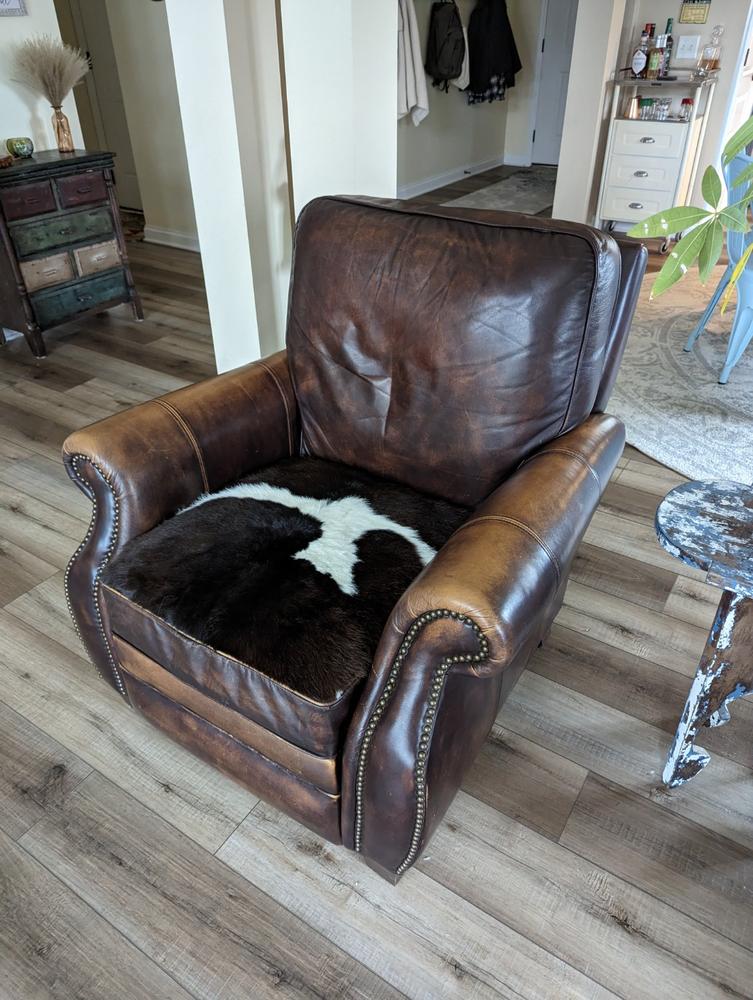 Chocolate and White Calf Hides - Customer Photo From don campbell