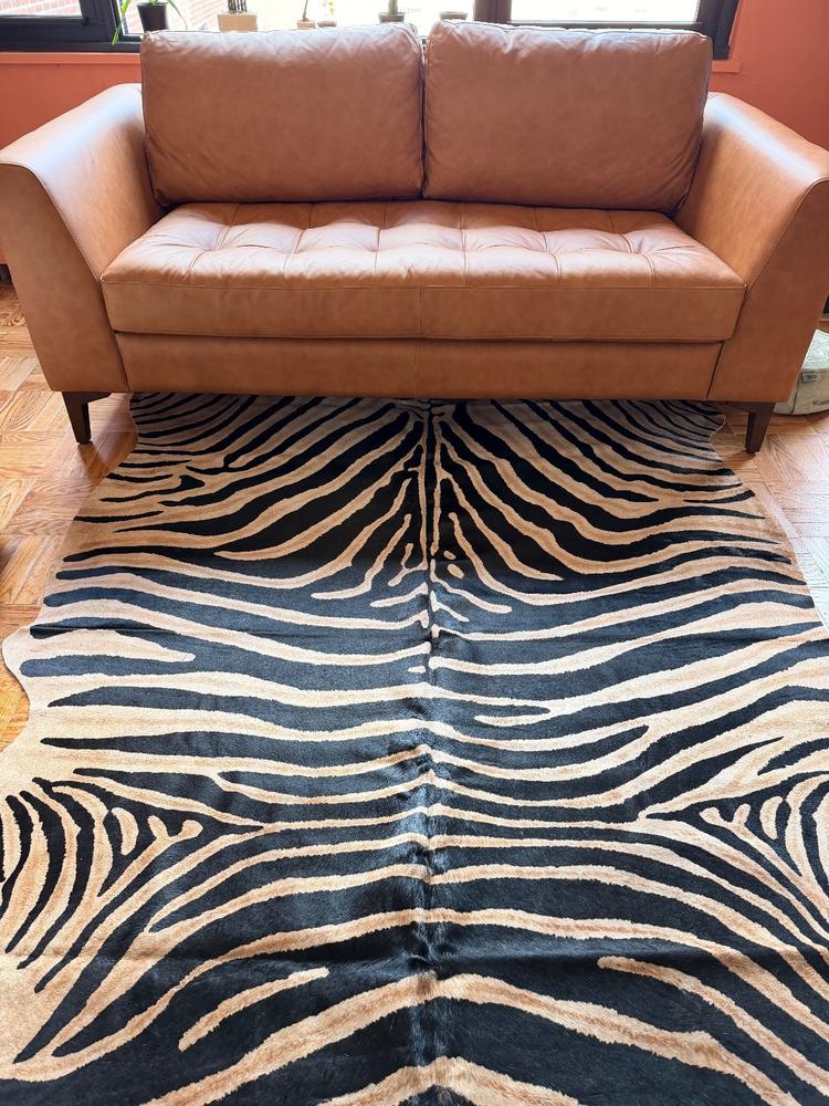 Zebra Safari Cowhide Rug - Customer Photo From Jaime Ahluwalia