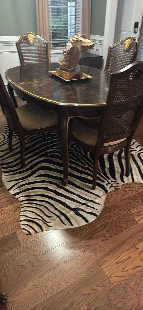 Zebra Safari Cowhide Rug - Customer Photo From Barbara Gibson