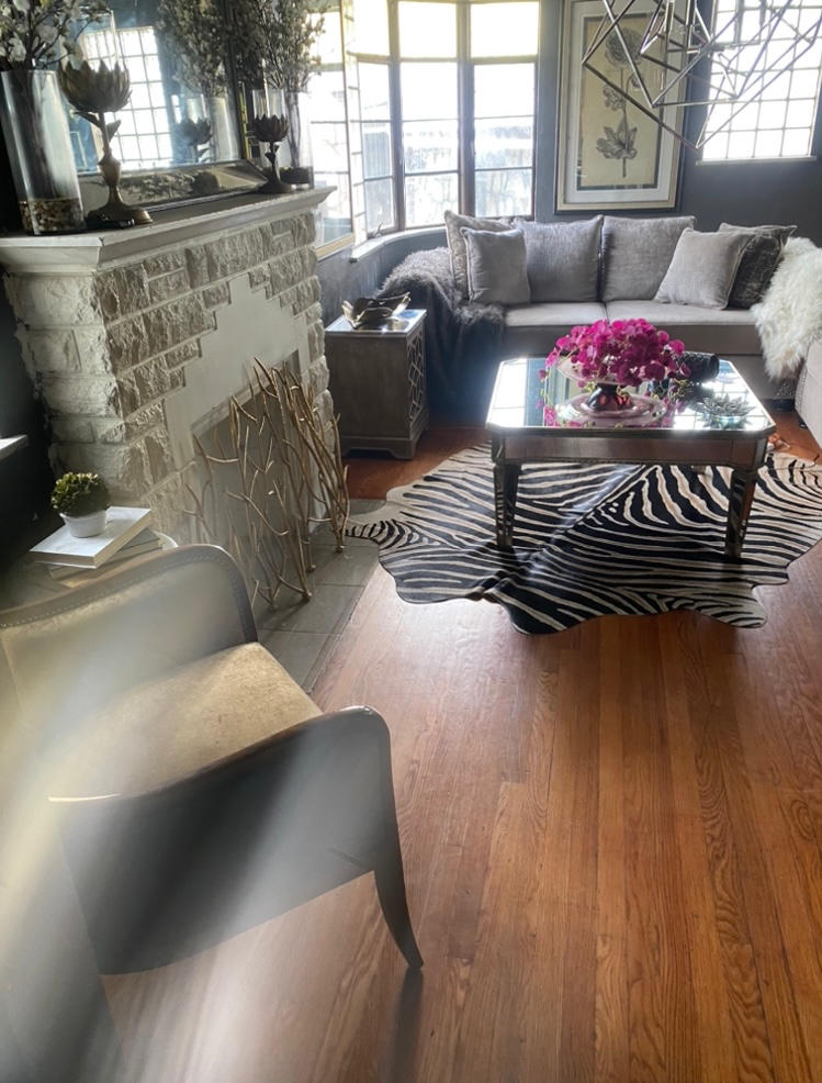 Zebra Safari Cowhide Rug - Customer Photo From Leslie Glover