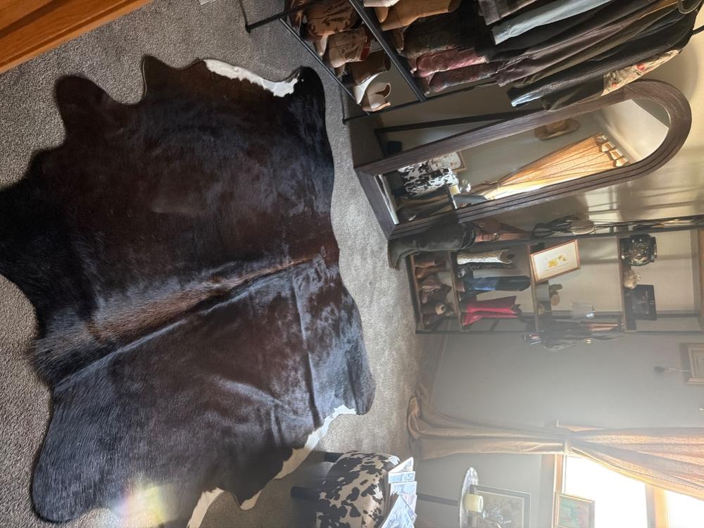 Mahogany Cowhide Rug - Customer Photo From amy iwanowski