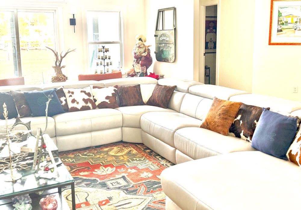 Mystery Cowhide Pillow - Customer Photo From Laurie Salvano