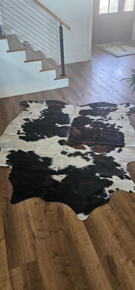 Dark Tricolor Cowhide Rug - Customer Photo From Stephen Edwards