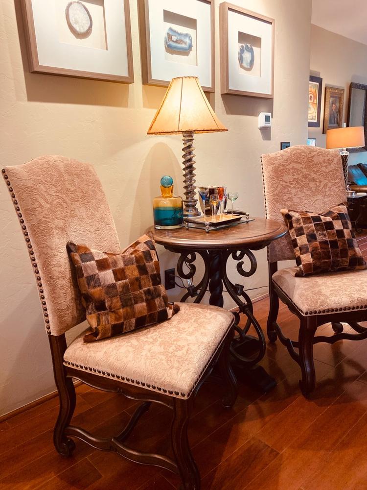 Brindle Cowhide Patchwork Pillow - Customer Photo From Raul Gonzalez
