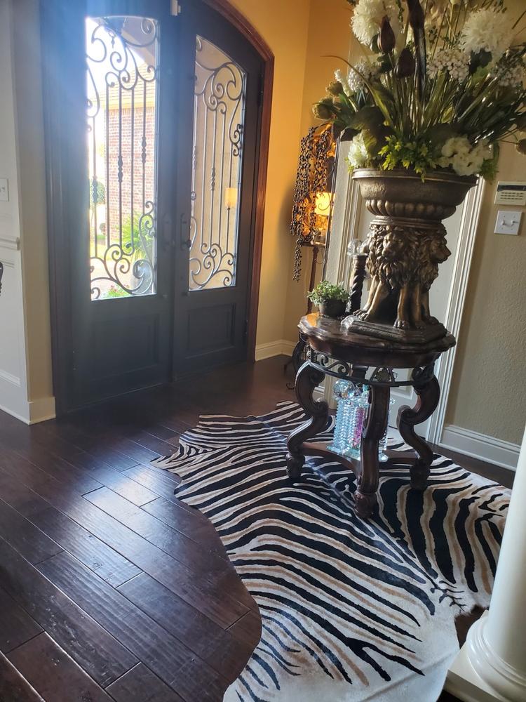 Zebra Safari Cowhide Pillow - Customer Photo From Ivy Woodard