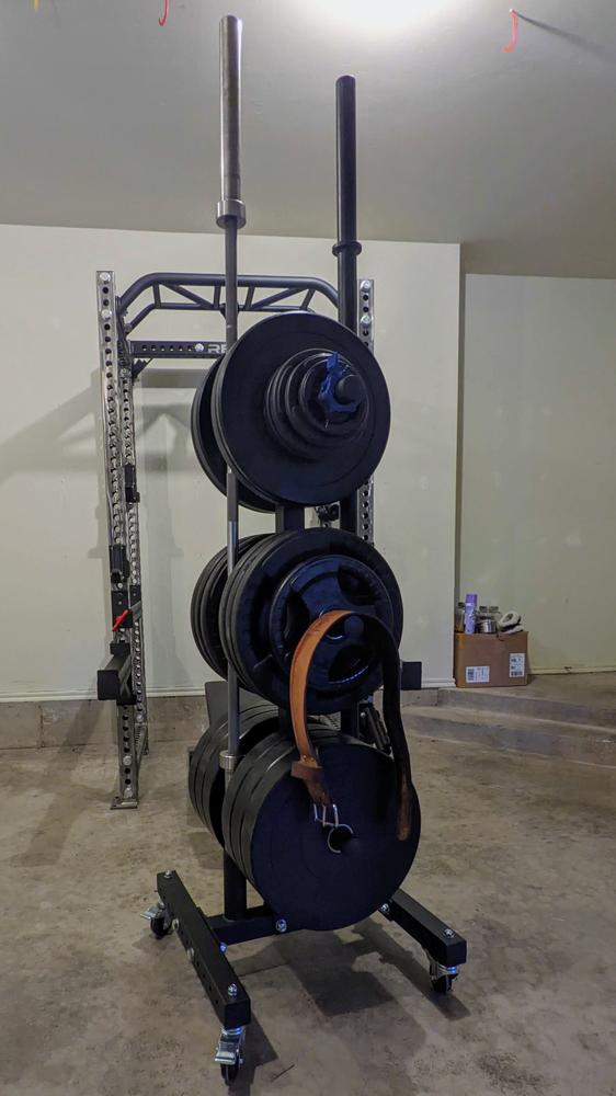 Vertical Barbell & Bumper Plate Holder - Customer Photo From Brad 