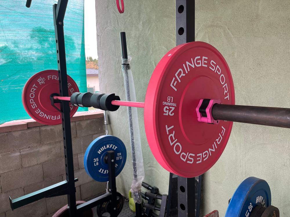 Flamingo Pink Bumper Plates Pairs Fringe Sport