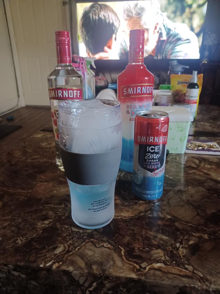 Beer FREEZE™ Cooling Cups in Grey, Set of 2 - Customer Photo From Maritza Vega 
