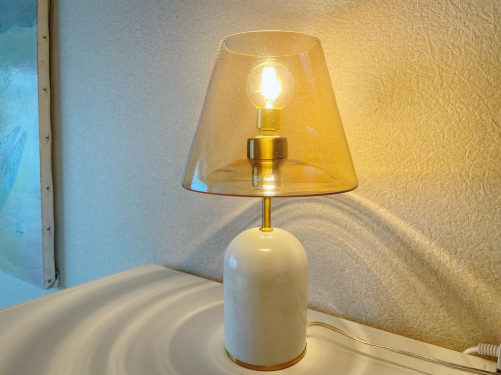 Glass × Marble Nostalgic Table Lamp – KANADEMONO