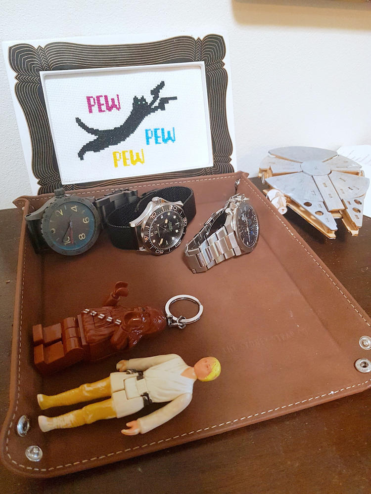 Brown Suede Valet Tray - Customer Photo From Anonymous