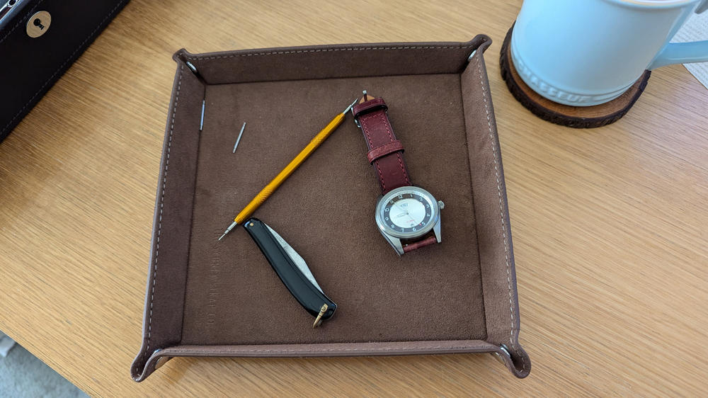 Brown Suede Valet Tray - Customer Photo From Cam Hall