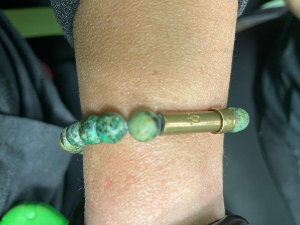 Matte African Turquoise Intention Bracelet - Customer Photo From Christiana E.