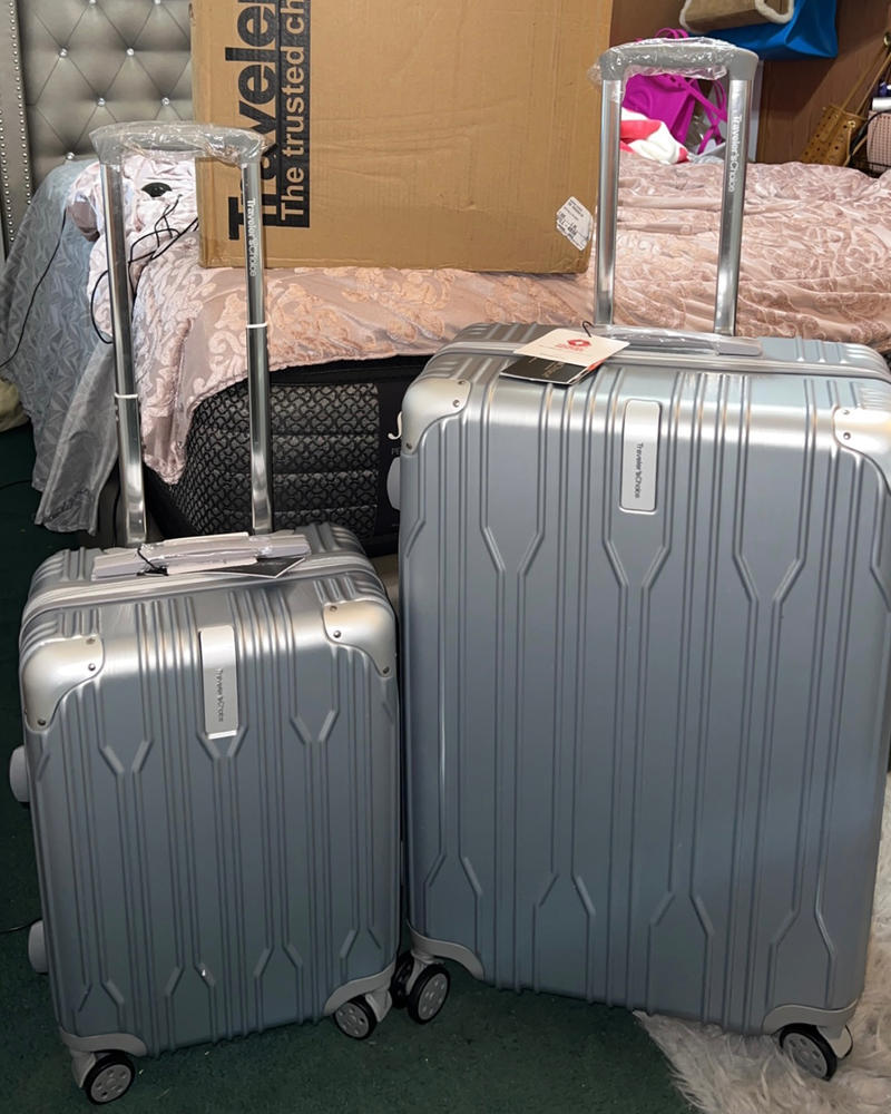 Bell Weather Large Checked Luggage Suitcase with 4 Spinner Wheels ...