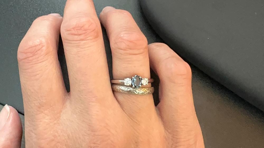 Mini Refined Beauty - 18K White Gold Natural Alexandrite Ring - Customer Photo From Dawn Miller