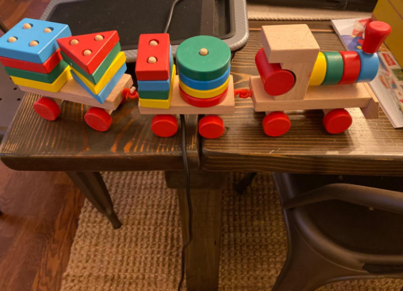 Best Seller Wooden Building Block Train Project Montessori