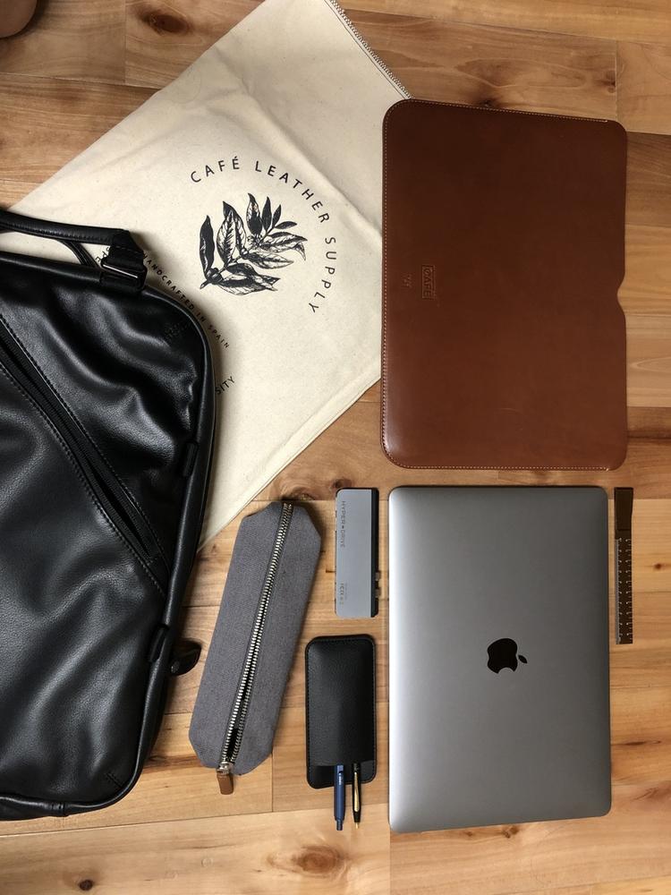 Leather Desk Pad Black - Handmade in Spain - Café Leather