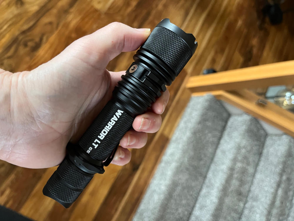 Warrior LT (Long Throw) Gen 5 - 3050 Lumen Tactical Flashlight ETA Back in Stock April 15th - Customer Photo From Christine Cleveland