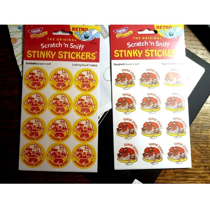 Friendly Fruit Scratch n Sniff Stinky Stickers, Large Round, 60 Pack, Mardel