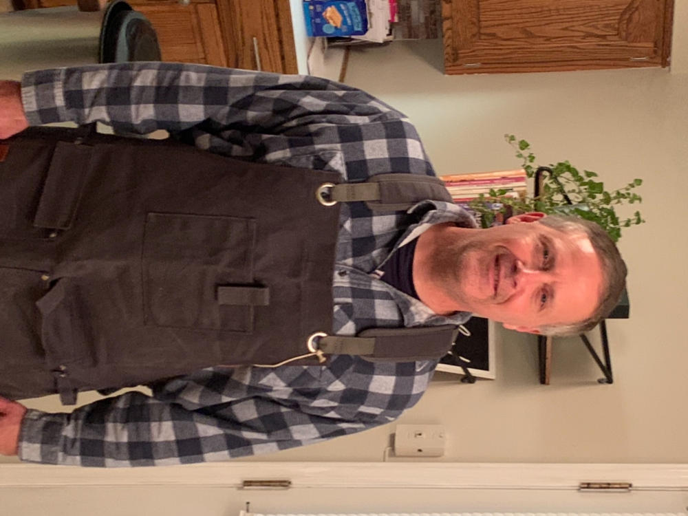 Heavy Duty Waxed Canvas Shop Apron Deluxe Edition (Grey / Slate) - Customer Photo From Jeff Pate