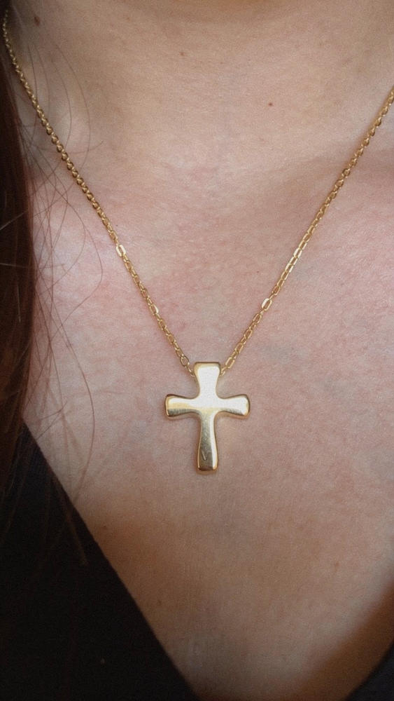 10k Solid Gold Greek Cross Charm | Christian Cross Pendant for