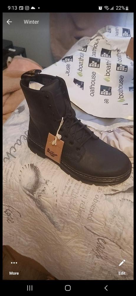 WOMENS DR MARTENS COMBS LEATHER BOOT - Customer Photo From Brenda B.