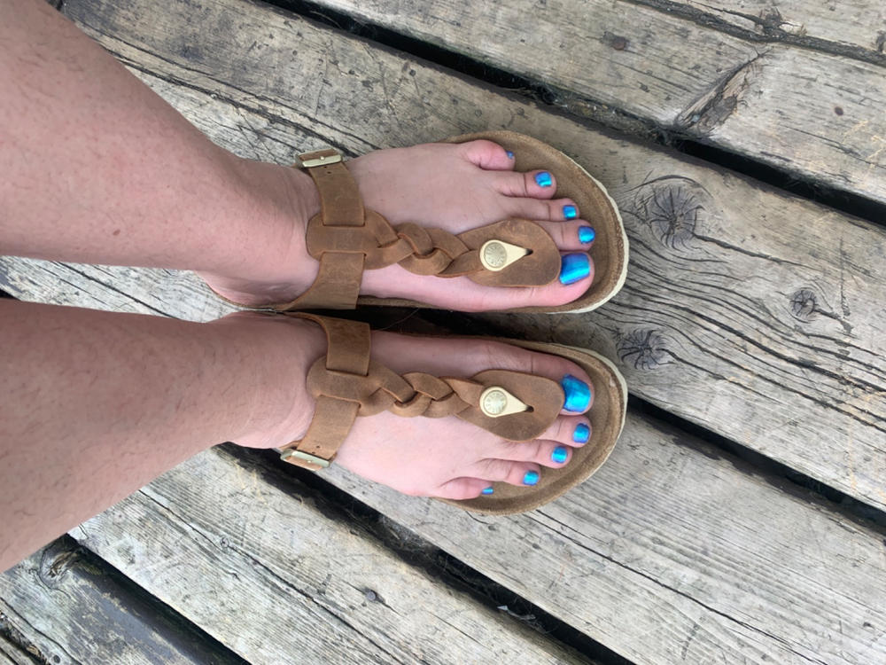 WOMENS BIRKENSTOCK GIZEH BRAIDED LEATHER REGULAR FIT - Customer Photo From Veronica Billows