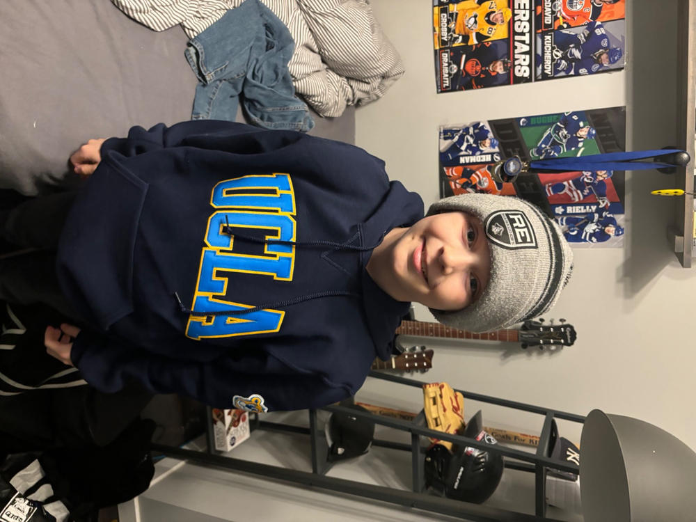 RUSSELL UCLA SLEEVE EMBROIDERED HOODIE - Customer Photo From Anonymous