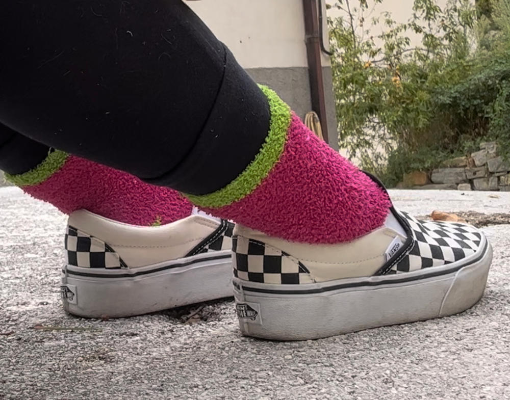 WOMENS VANS CLASSIC SLIP-ON PLATFORM CHECKER CANVAS SHOES - Customer Photo From Anonymous