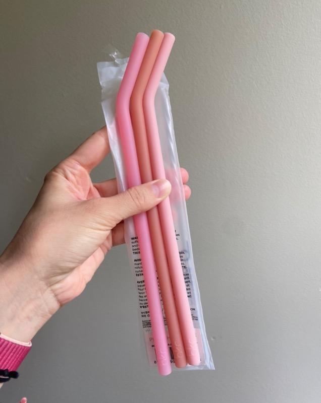 CHAMPAGNE PINKS BIG BOTTLE STRAWS 1L (32 OZ) SET OF THREE