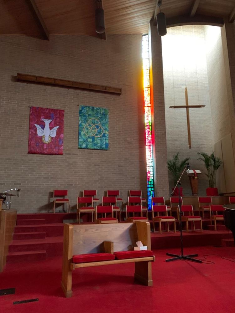 Stained Glass Symbols of Faith Trinity - Customer Photo From Kathy Seal